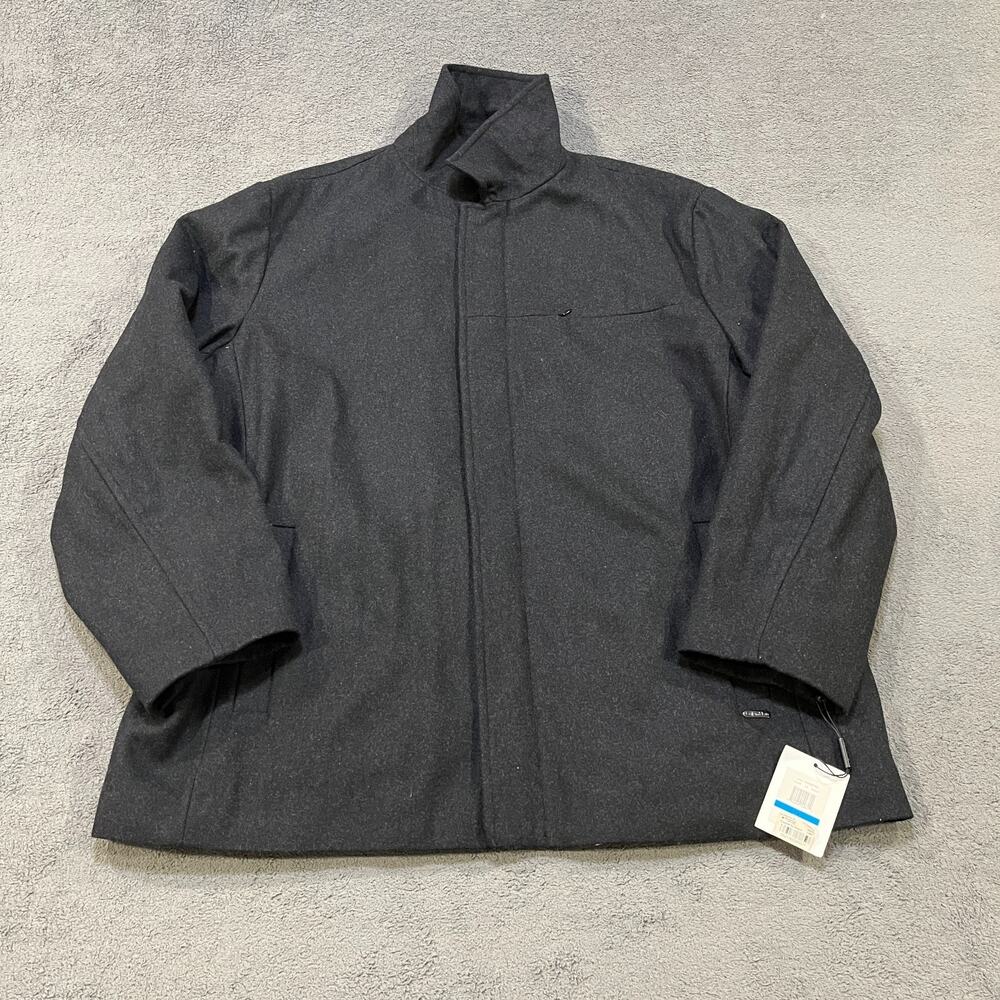 Calvin Klein Charcoal Dark Gray Wool Blend Stand Collar Coat Jacket Mens Size XL